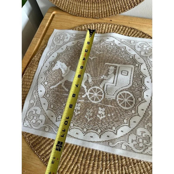 Vintage Table topper lace woven Amish buggie fabric - Picture 3 of 6
